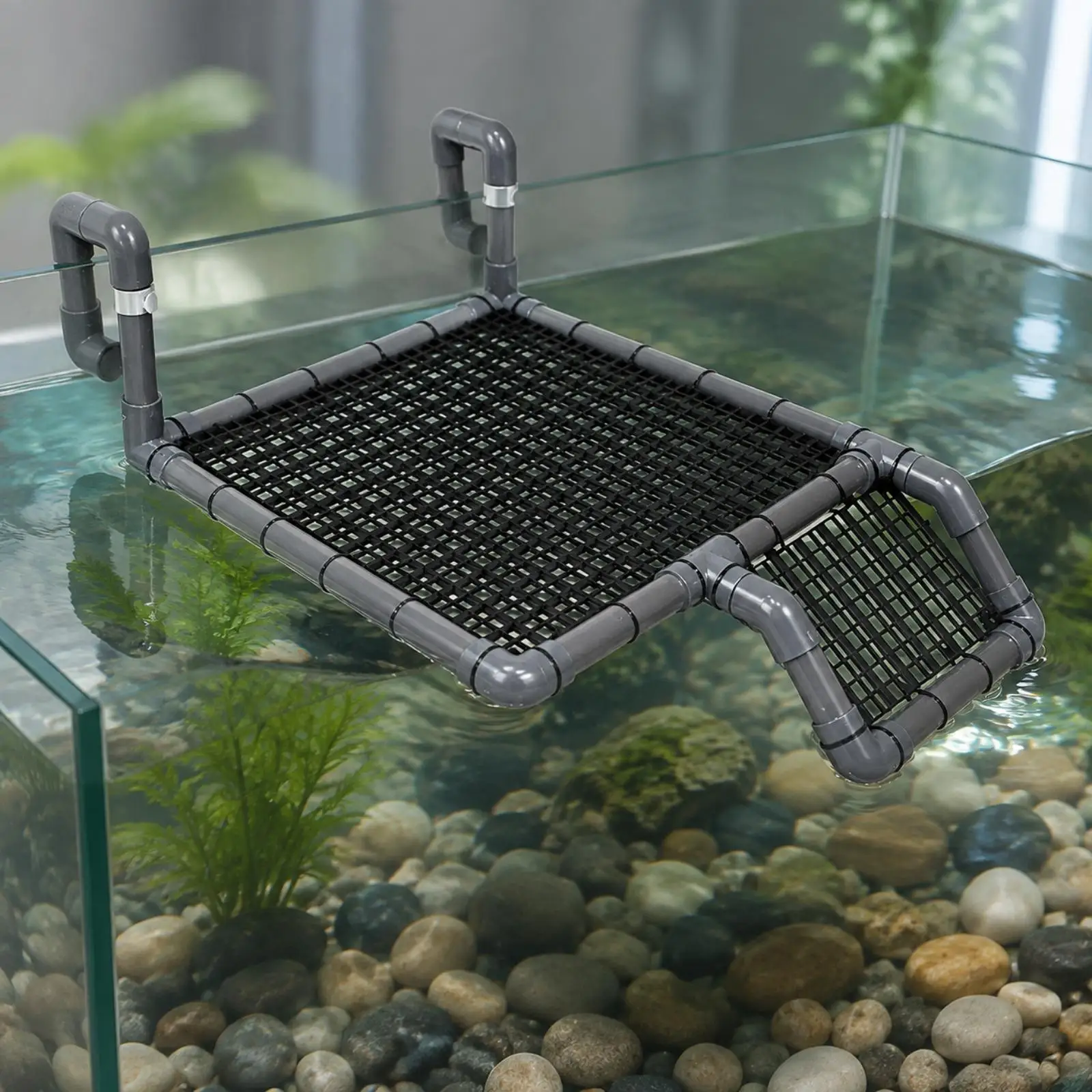 Stainless Steel Reptile Ramp with Climbing Ramp Non-Slip Basking Base with Ramp