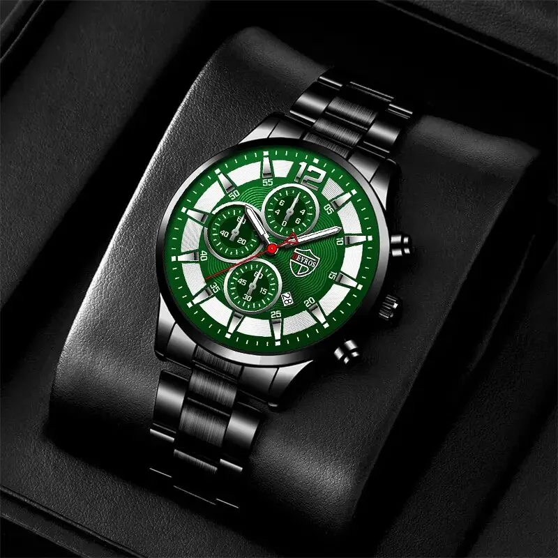 Fashion Men Stainless Steel Watch Luxury Calendar Quartz Wrist Watch Mens Business Watches for Man Luminous Clock