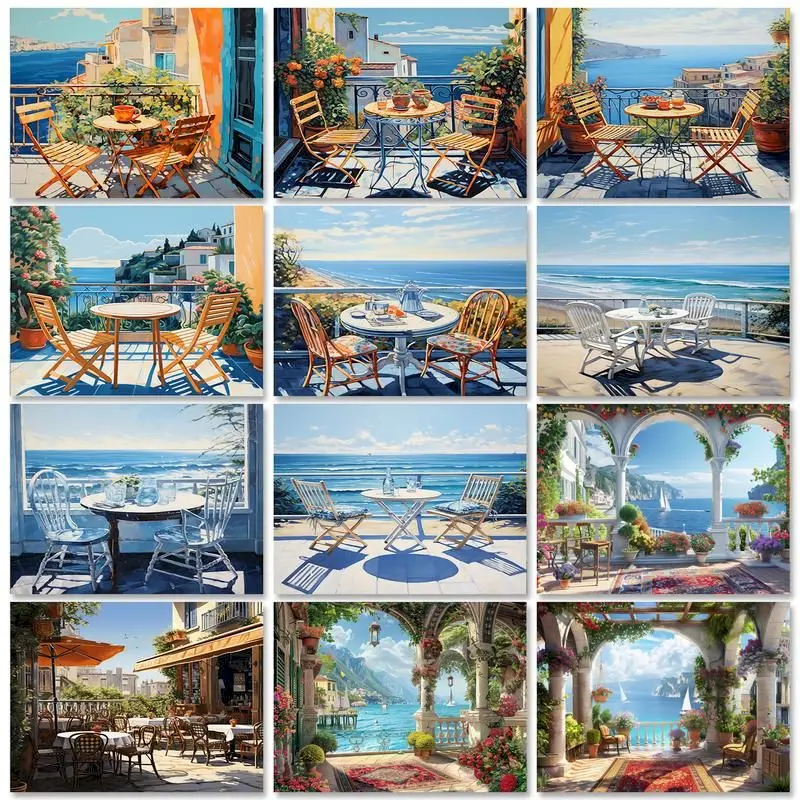 

GATYZTORY Pictures By Number Sandy Beach Scenery Kits Home Decor Painting By Number Drawing On Canvas HandPainted Art Gift