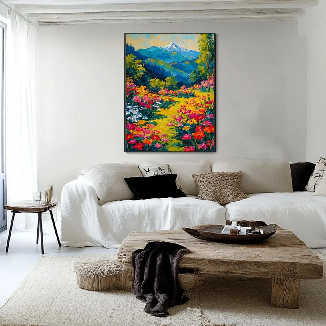Lukisan Minyak Bunga Abstrak B - Abstract Oil Painting ulasan dan harga
