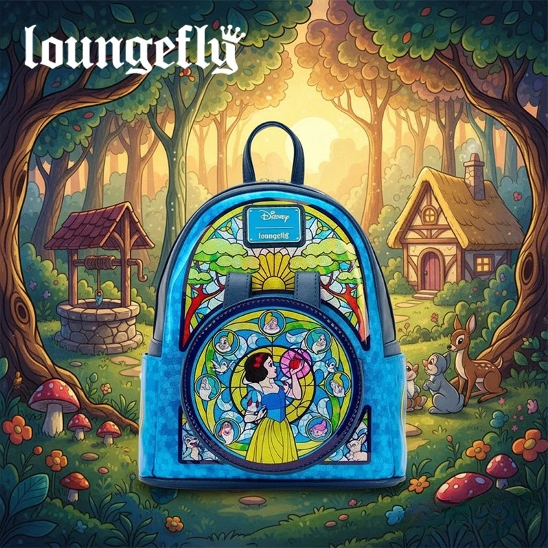 Nueva Colección Loungefly Princess Stained Glass: Cartera Mochila Schneewittchen