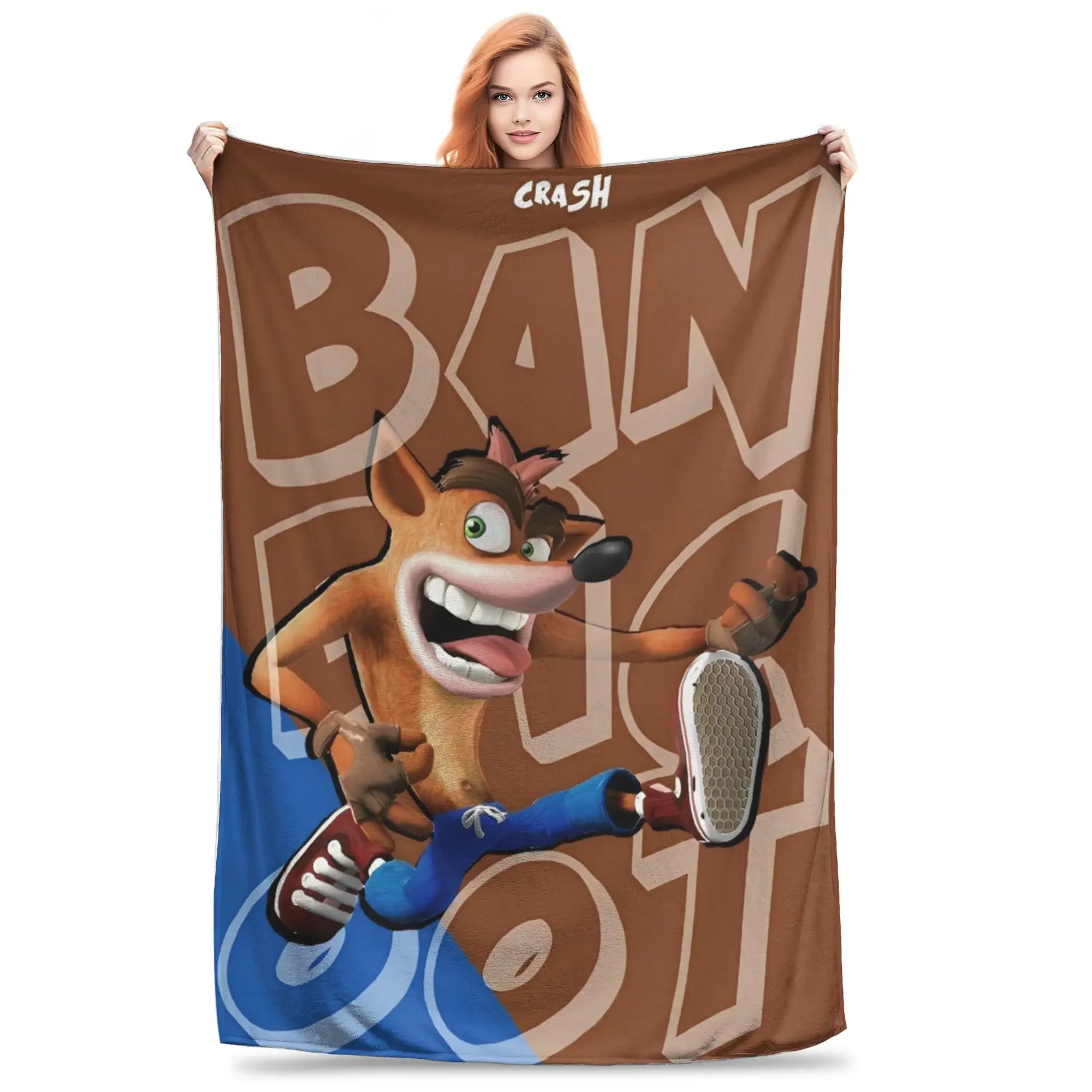 

Супермягкое одеяло с изображением Crash Bandicoot, флисовое, легкое, уютное и пушистое, для кровати, с мультяшным принтом, по мотивам видеоигр.