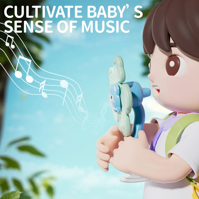 Baby-Windmühlen-Spielzeug mit Saugnapf – manuell rotierender Windspinner mit Bären-Tierformen, Entwicklung sensorischer motorischer Fähigkeiten