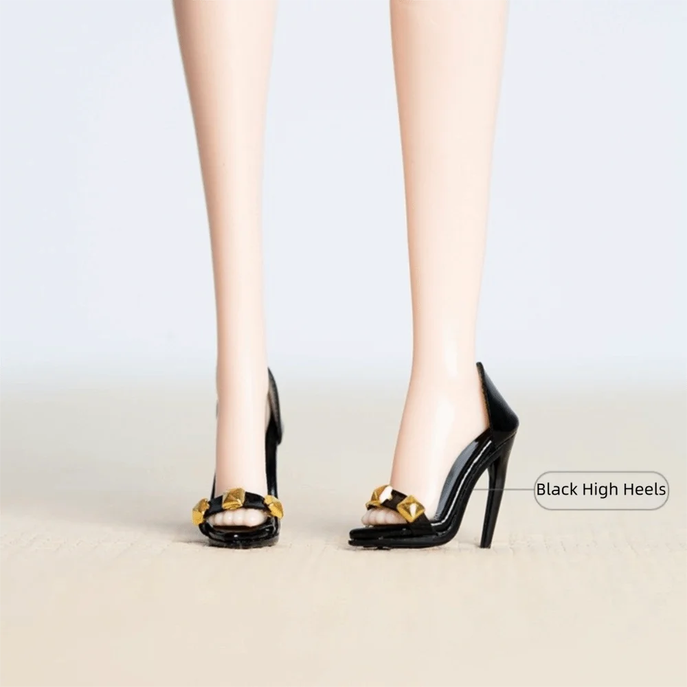 

Аксессуары для обуви: Изысканные ботинки на высоком каблуке ручной работы для супермоделей (масштаб 1/6)