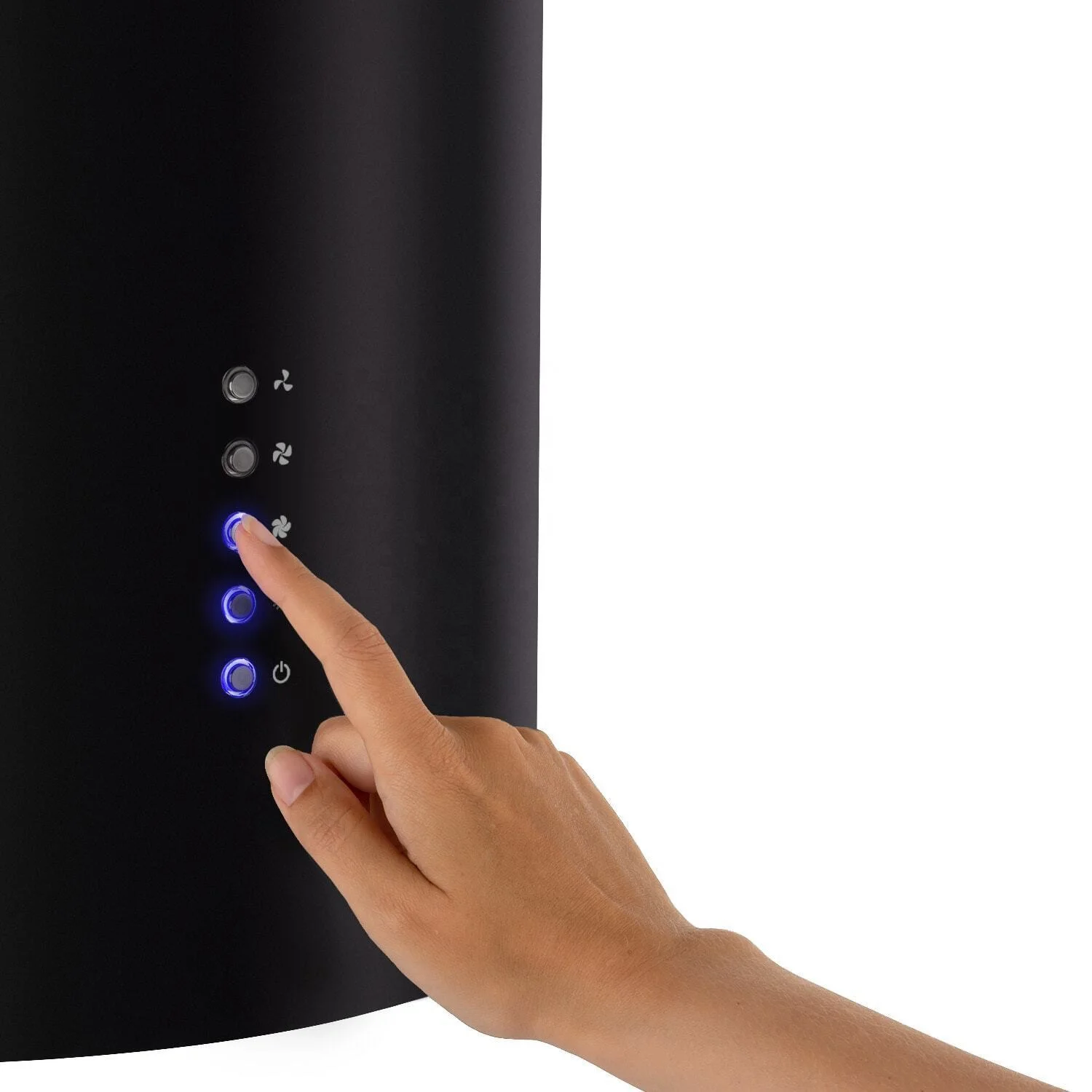 big suction  black round ceiling island smart range hood round ceiling hood column cooking kitchen hood with aluminum filters