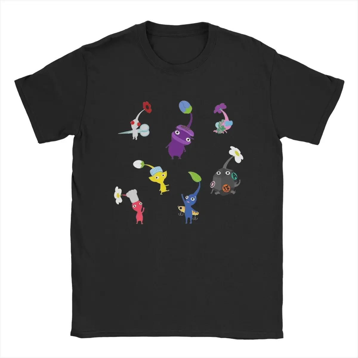 Decor Pikmin T-Shirt for Men Vintage Cotton Tee Shirt Crew Neck Short Sleeve T Shirt Printing Tops