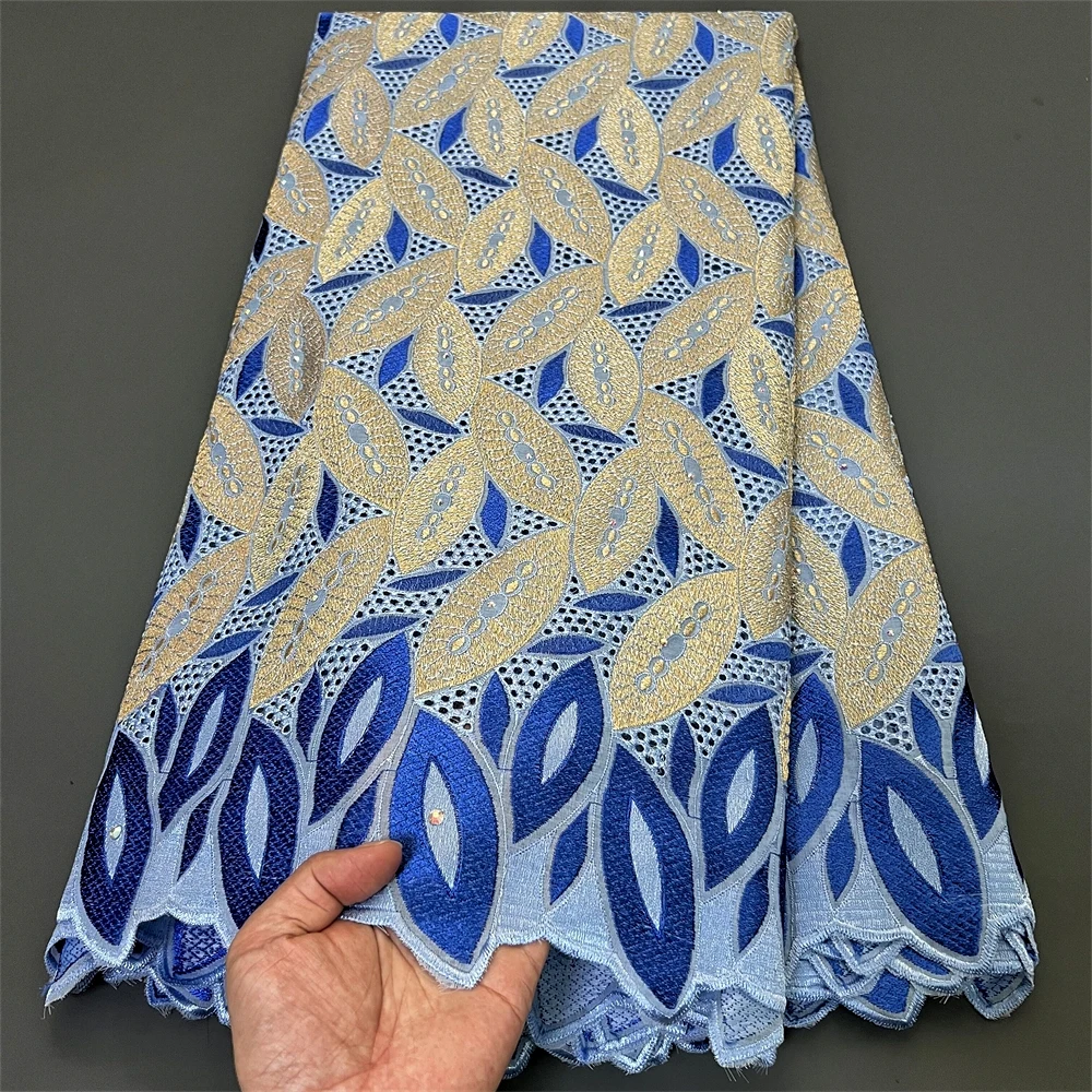 Nigerian Tulle Lace Fabric, Cotton  Embroidery, Guipure Party Gown, Brocade , French,Damask  High Quality, 5Yard, 2024 PS0034