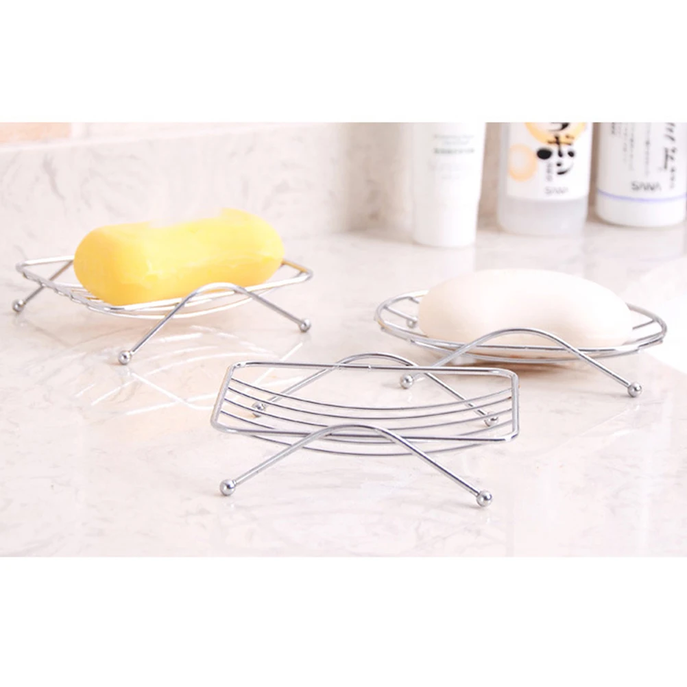 

1pc Square Stainless Steel Soap Holder Wall Mount No Drilling Easy Install Bathroom Kitchen Organizer Soap Sponge Rack Tray
