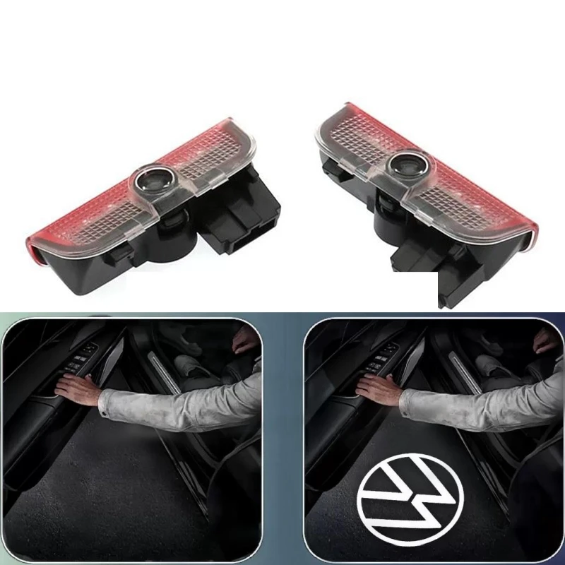 

2PCs VW car Logo Ghost Projector Light OEM Quality for VW Polo TIGUAN Golf 7 6 5 Passat B8 Magotan LED Welcome Door Lamp parts