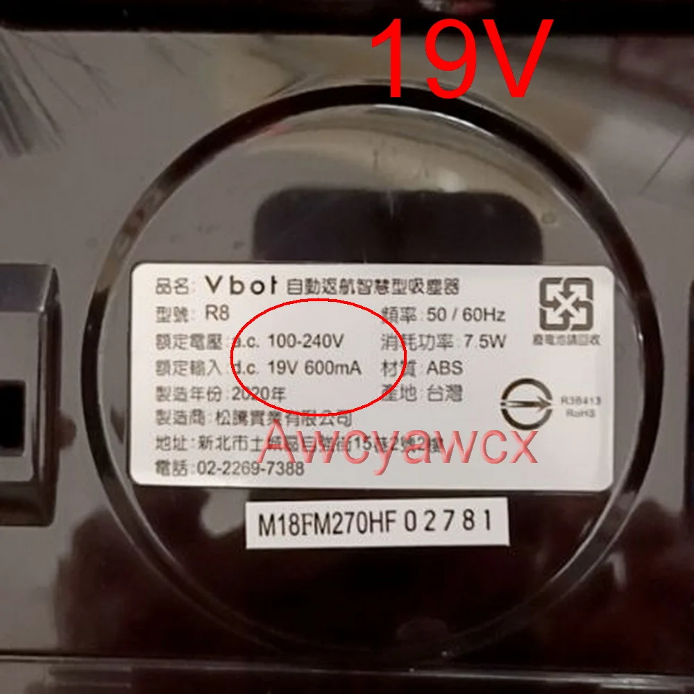 19 فولت 600mA 0.6A التيار المتناوب تيار مستمر محول الطاقة شاحن ل VBOT ECOVACS Deebot iLife iROVA جيزيل جهاز آلي لتنظيف الأتربة V1 V3 V5 برو K6 X5