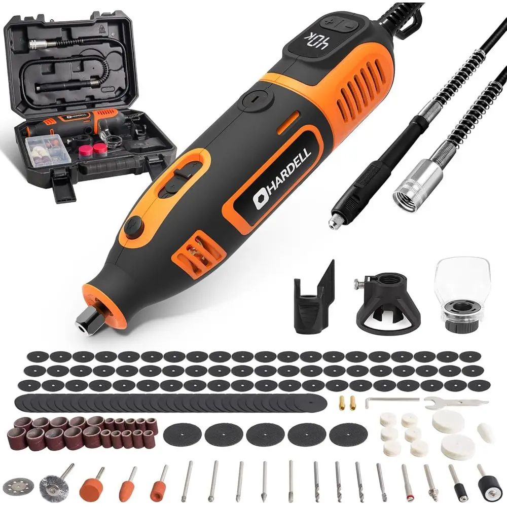 

200W Corded Rotary Tool Kit with Digital Display, 155-Piece Accessories for Cutting, Sanding, Polishing, and More