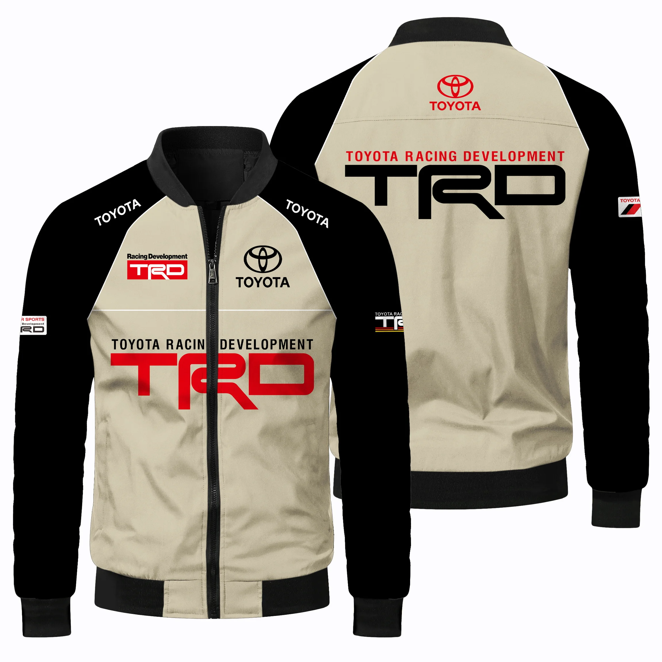 

Spring Fall 2025 Toyota TRD Vintage Cargo Racing Suit Jacket Thin Stand Collar Loose Casual Biker Jacket Zip Jacket