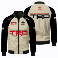 Spring Fall 2025 Toyota TRD Vintage Cargo Racing Suit Jacket Thin Stand Collar Loose Casual Biker Jacket Zip Jacket