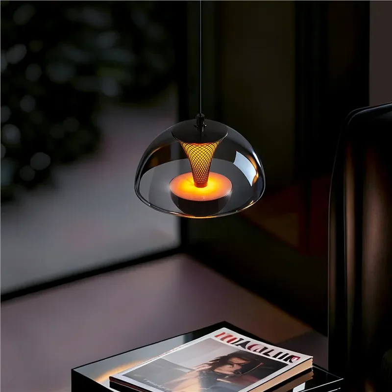 Italian Minimalist Bedside Chandelier Luxury Hand Sweep Lift Design Modern Light Fixture for Master Bedroom Entrance Decor