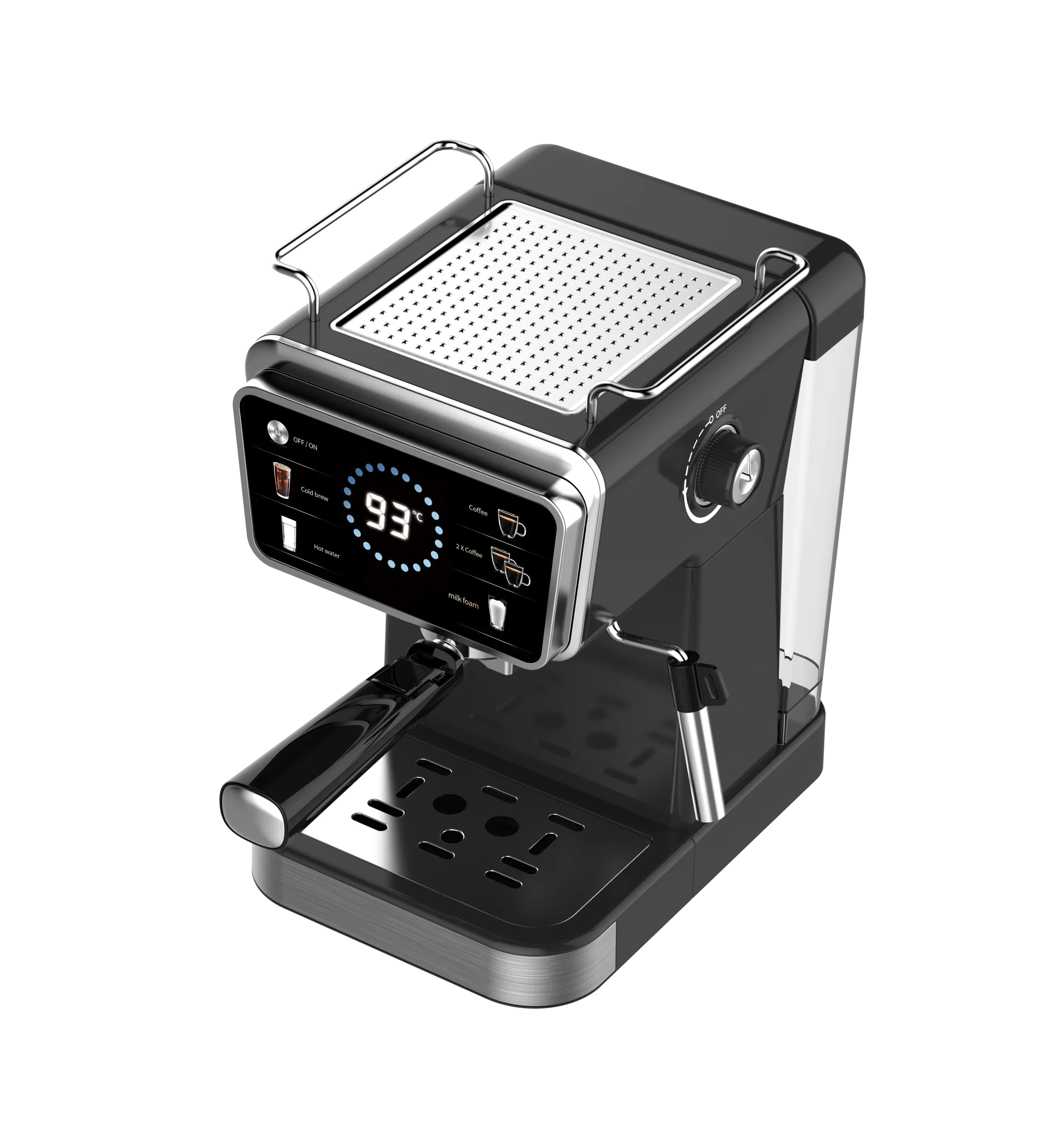 JH-C5282 Smart Semi-Automatic Espresso Coffee Machine 1.5 L Digital Mode Control Programmable Cold Hot Brew VDE Plug for Hotels