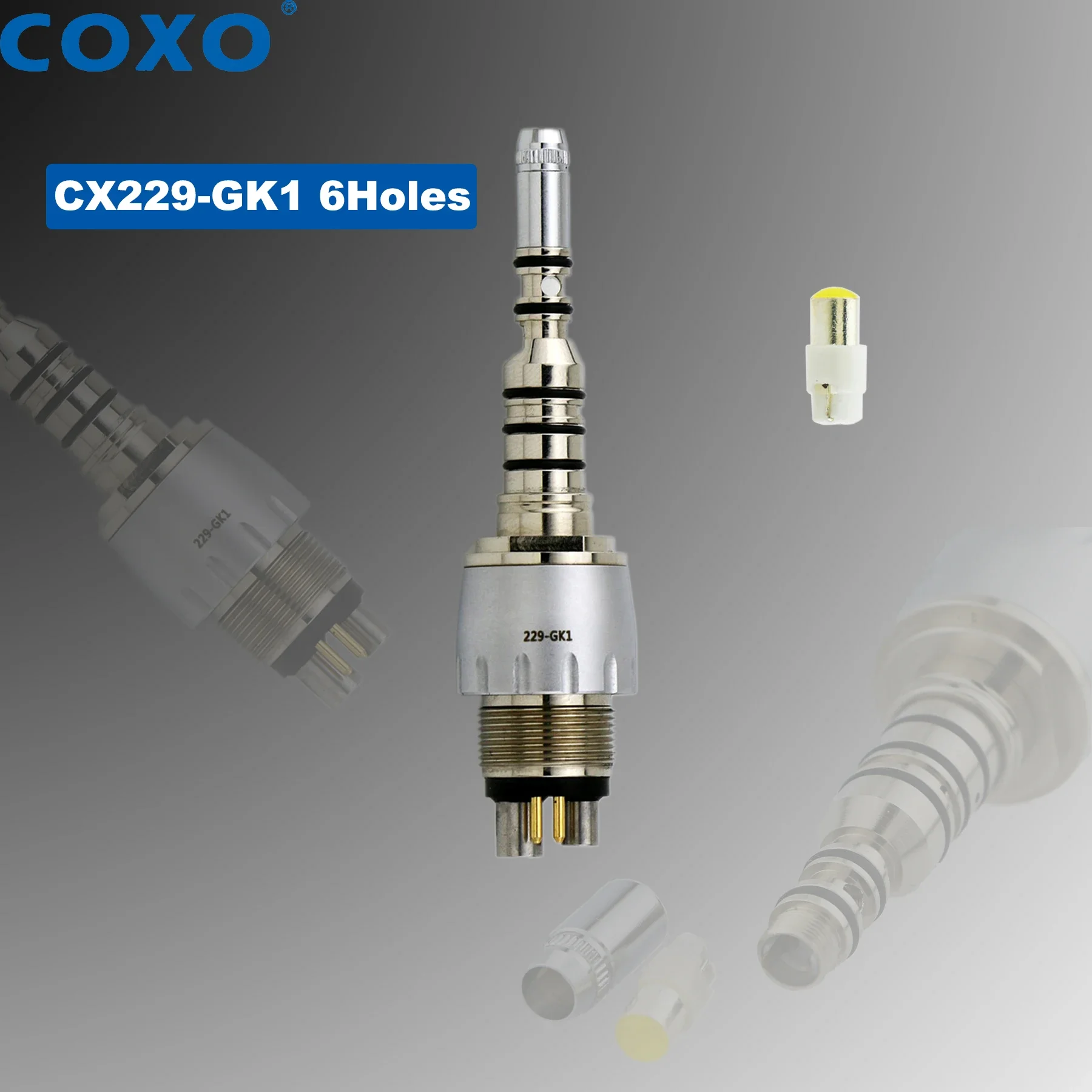 

COXO Dental LED Coupler Coupling 6 Pin Adaptor Fit Kavo Multiflex Fiber Optic Handpiece Dentistry Products