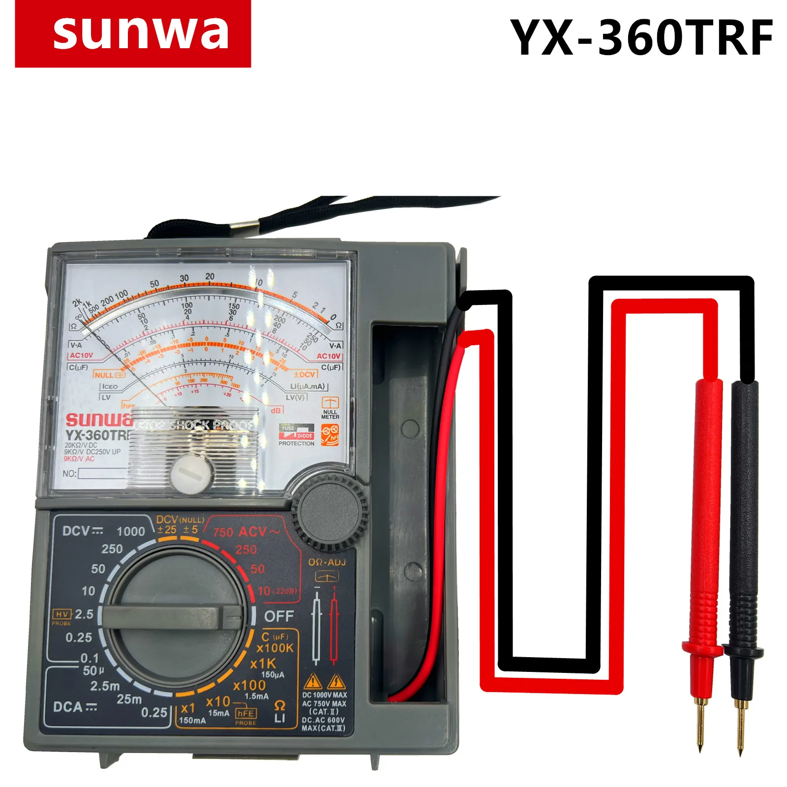 YX-360TRF Analog Multimeter Tester Pointer Type Zero Center Instrument 200Mohm Resistance Measurement YX360TRF