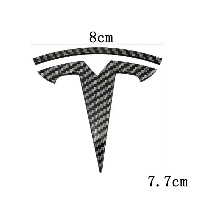 For Tesla Model 3 Mode Y Zinc Alloy Car Front Hood Logo Sticker Styling Auto Body Rear Trunk Emblem with Radian Accessories