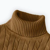 2025 nuevo suéter de cuello alto para hombre, jersey de Color sólido, tejido cálido, informal, sudadera de cuello alto, Tops de lana para hombre para invierno al aire libre