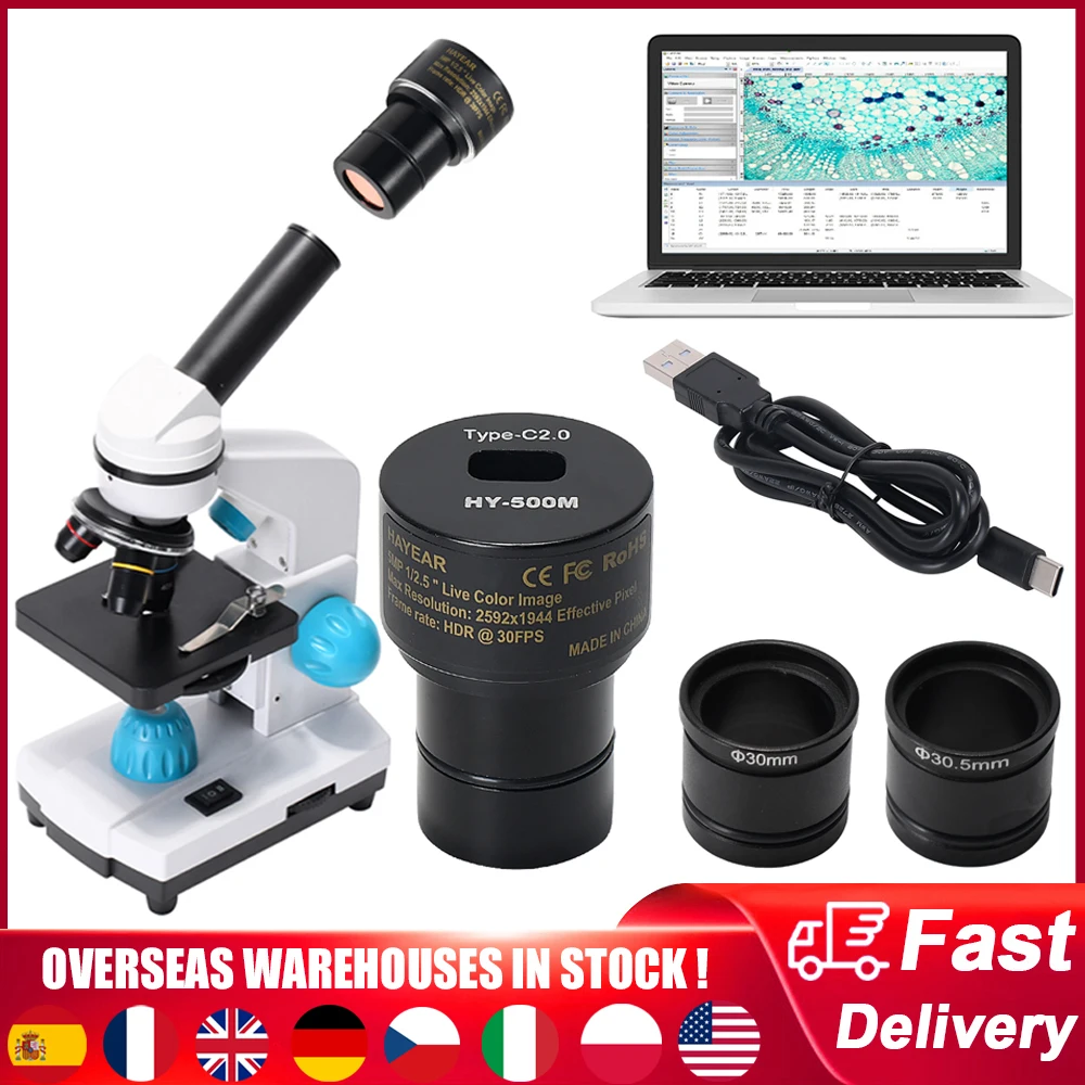 5MP Digital Electronic Eyepiece CMOS Microscope Camera USB2.0 Free Driver Microvopio Camera TypeC Microscopio Microscopic Ocular