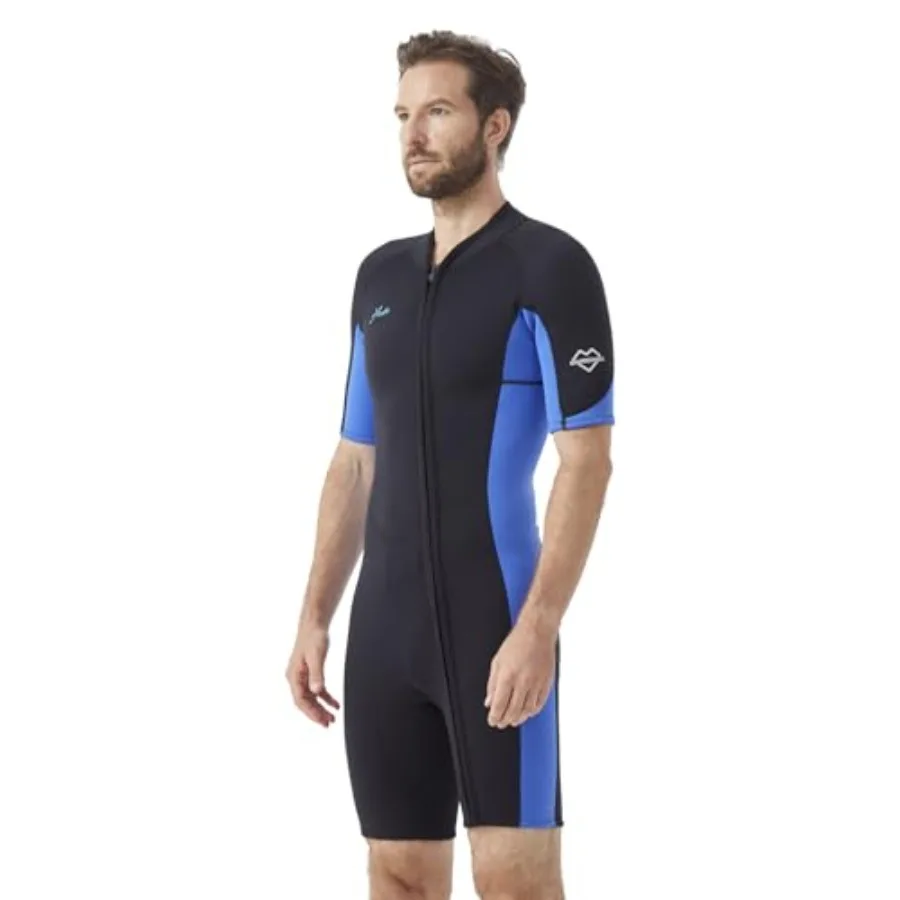 

Men's wetsuit shorty for surfing, diving, swimming, snorkeling, paddle boarding; 2mm neoprene; black; lightweight, flexible, qu
