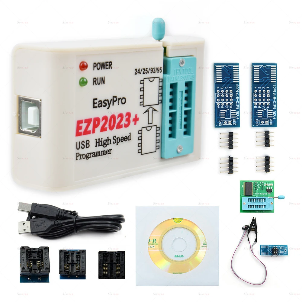 CH554T EZP2023 High-speed USB SPI Programmer+ 8 Adappters Support 24 25 93 95 EEPROM25 Flash BIOS Chip Fast Speed Universal