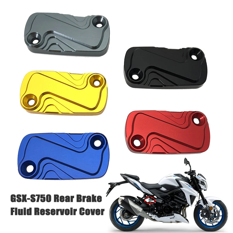 Motorcycle Rear Brake Pump Fluid Tank Oil Cup Reservoir Guard Cover Protector Fit For Suzuki GSX-S750 GSXS750 GSXS 750 2017-2023