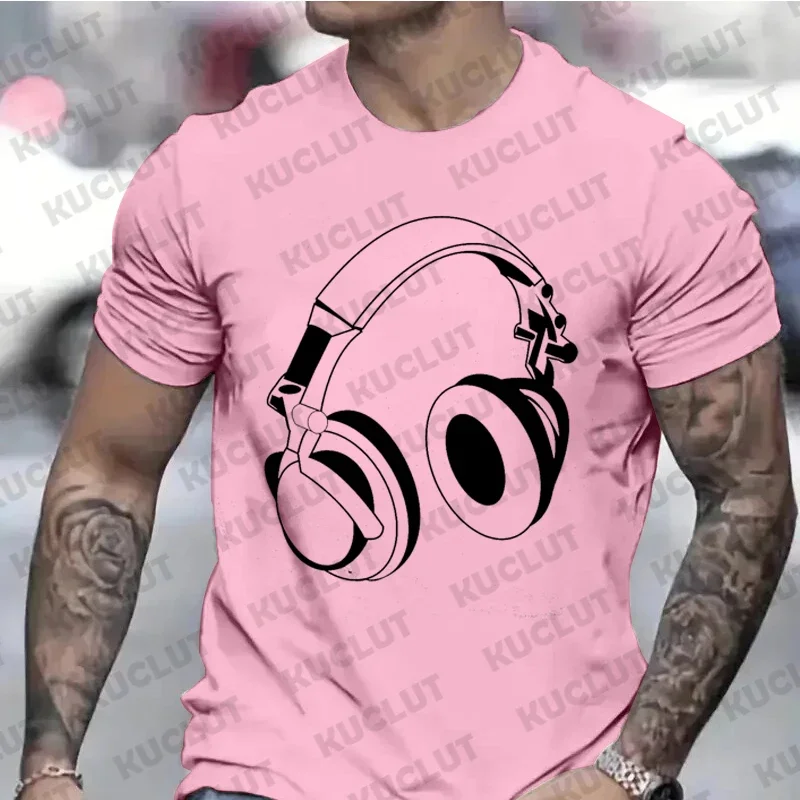 T Shirts for Men Headphones Graphic Tee Unisex Mens T Shirt Music DJ Graphic T-shirts Gift T Shirt Clothing for Husband Clothes