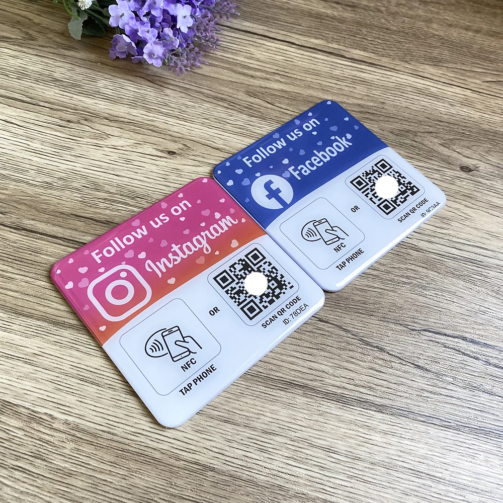 10X10cm QR Code NFC Tap Google Review Plaque Instagram Facebook Plate Tripadvisor Trustpilot Review