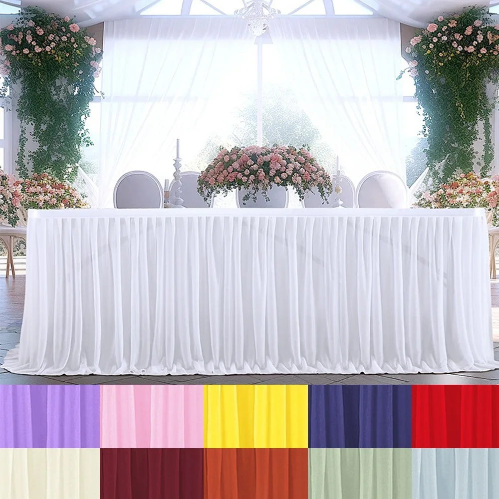 

4FT/6FT/9FT/14FT Party Tulle Cake Table Skirt Wedding Party Tableware Cloth Baby Shower Birthday Party Home Christmas Decoration