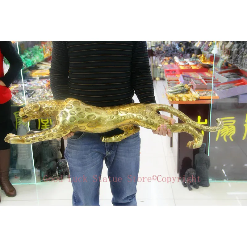 Statue de grande taille de 105CM, statue de guépard FENG SHUI, léopard, or, pour maison, bureau, porche, hall d'entrée, COOL et efficace