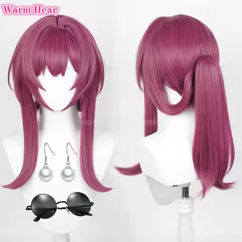 High Quality Kafka Synthetic Wig Game HSR 43cm Long Rose Purple Cosplay Anime Wig Heat Resistant Halloween Party Wigs + Wig Cap