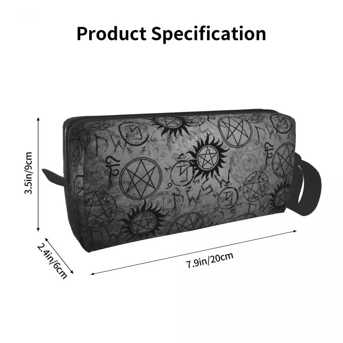 Supernatural Grey Makeup Bag Cosmetic Organizer Storage Dopp Kit Toiletry Cosmetic Bag for Women Beauty Travel Pencil Case