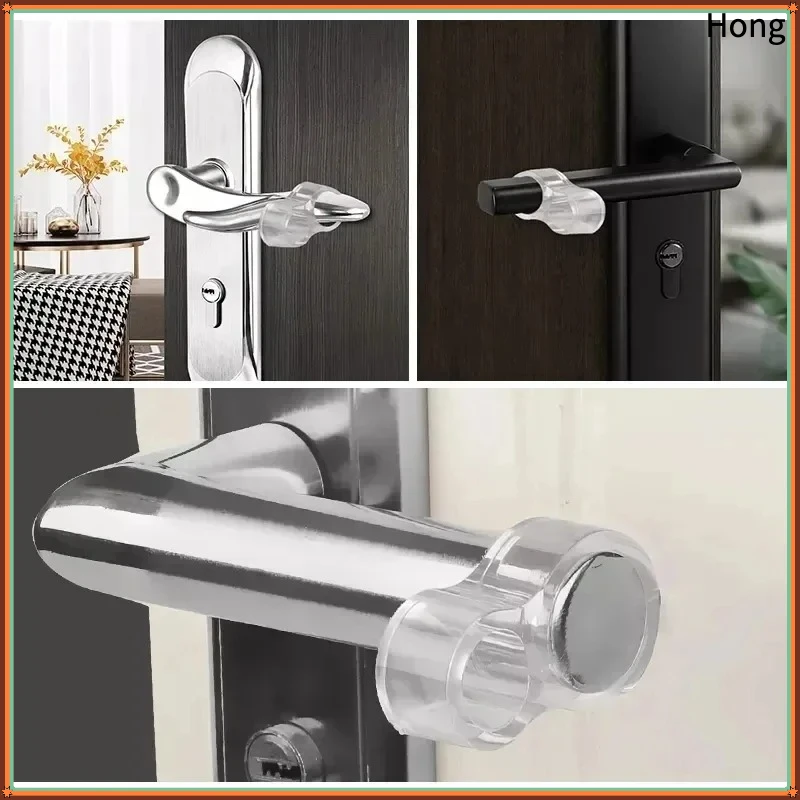 Baby Door Stopper Shock Pad Safety Protection, Door Handle Buffer Wall Sticker Silica Gel Doorstop for Home Furniture