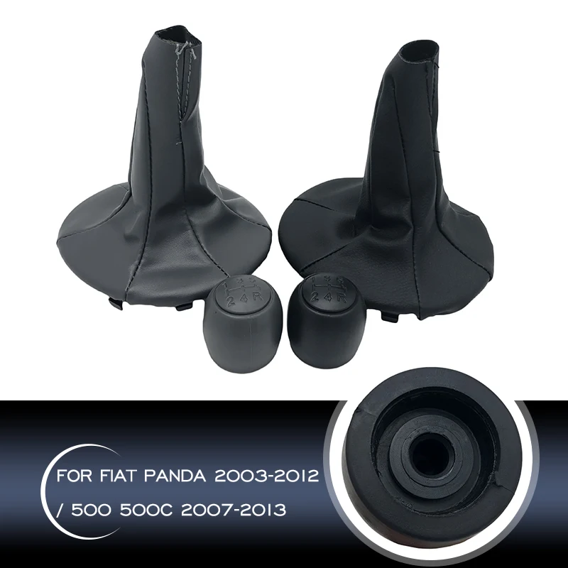 For FIAT PANDA 2003-2012 / 500 500C 2007 2008 2009 2010 2011 2012 2013 Gear Shift Knob Lever Stick Pen Head Gaiter Boot Cover