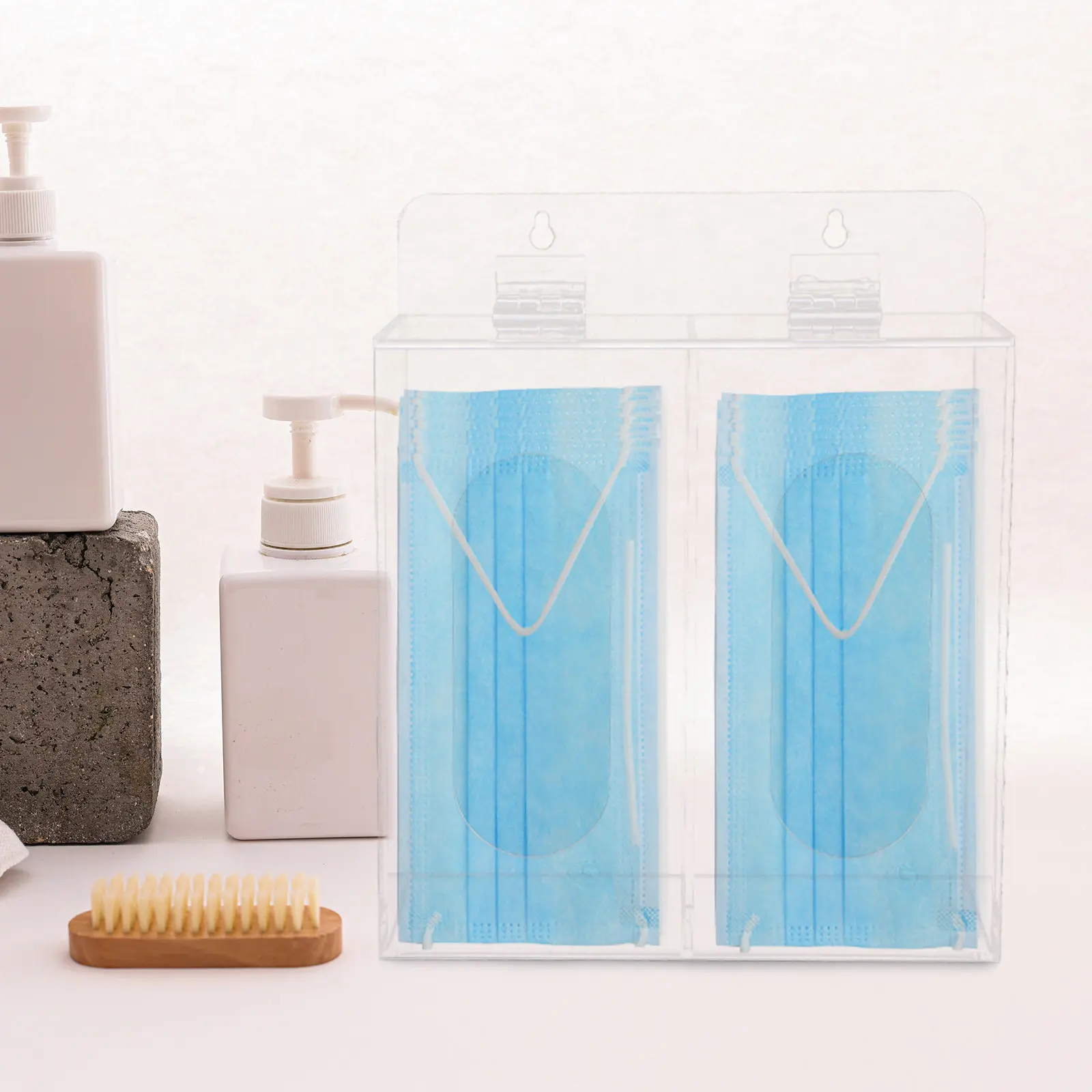 Face Mask Dispenser Acrylic Mask Box Clear Storage Container for Disposable Masks Compact Lightweight Easy Carry Long Lifespan