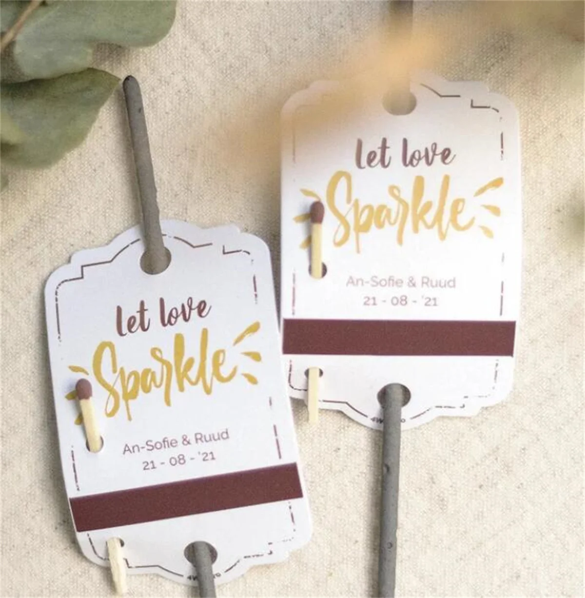 

Let love sparkle! Personalized TAGS (striker strip included!) for your sparklers