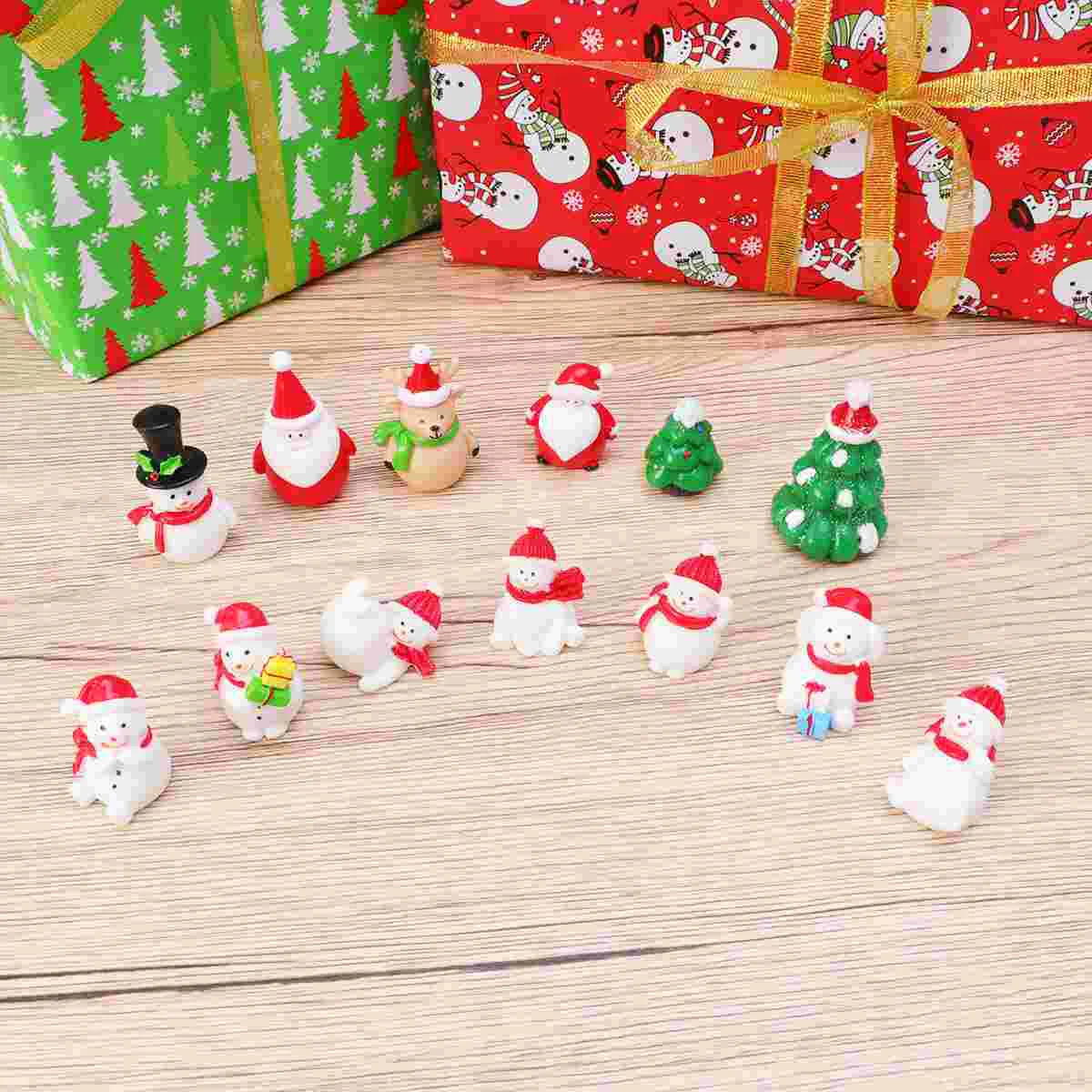 

13 Pcs Desktop Ornament Crafts Birthday Decoration for Boy Decorate Xmas Bridegroom Snow Globes