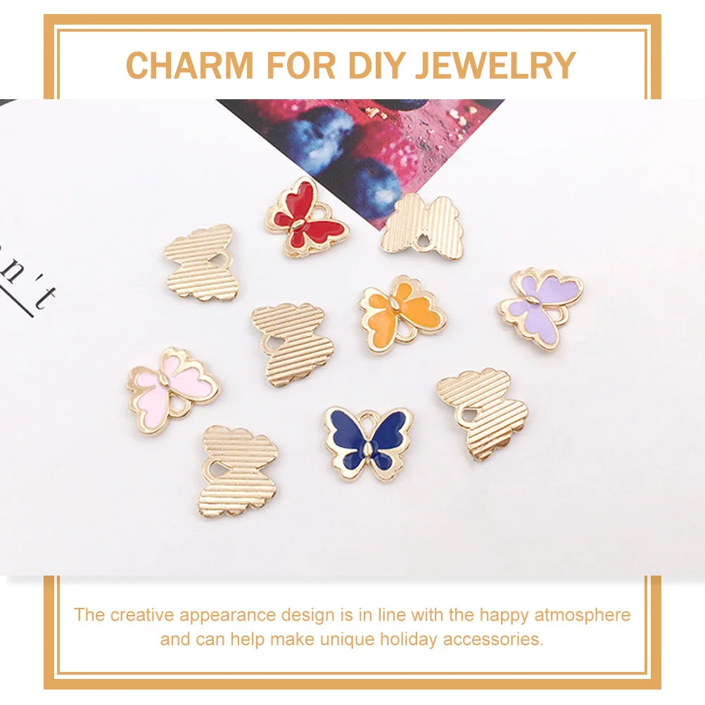 

100 шт., подвески в виде бабочек из сплава, прочные, безопасные аксессуары для изготовления ювелирных изделий своими руками, браслеты, серьги, брелки