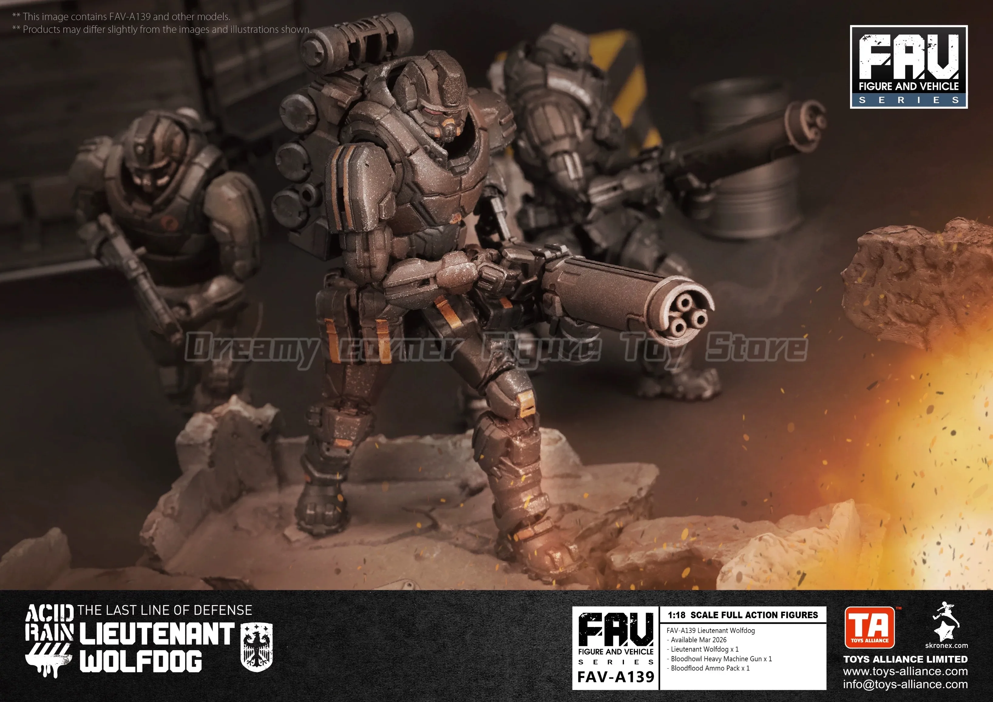 

【In Stock】Acid Rain War FAV-A139 Lieutenant Wolfdog 1/18 Action Figure