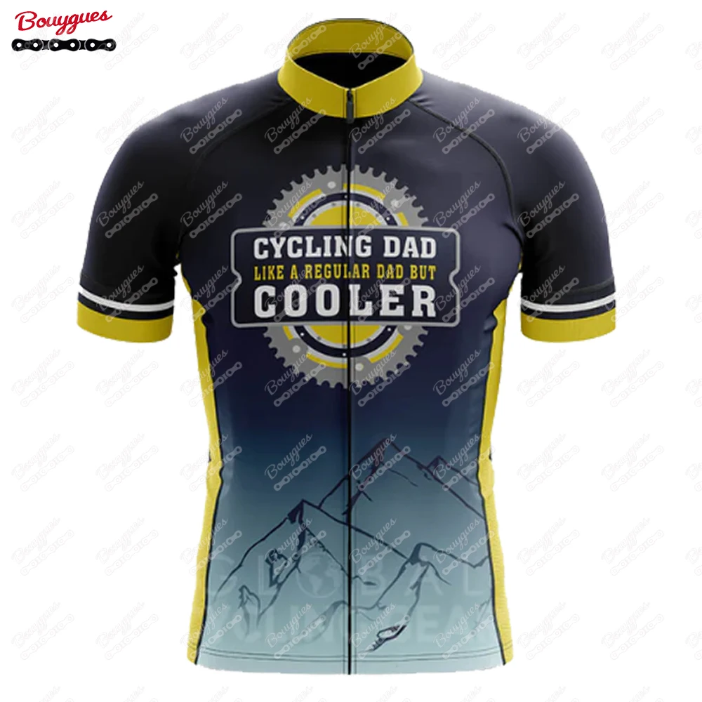 DAD Series Cycling Jersey for Men Short Sleeve Reflective MTB Maillot Downhill Pro Team Mountain Bicycle Clothing Summer New