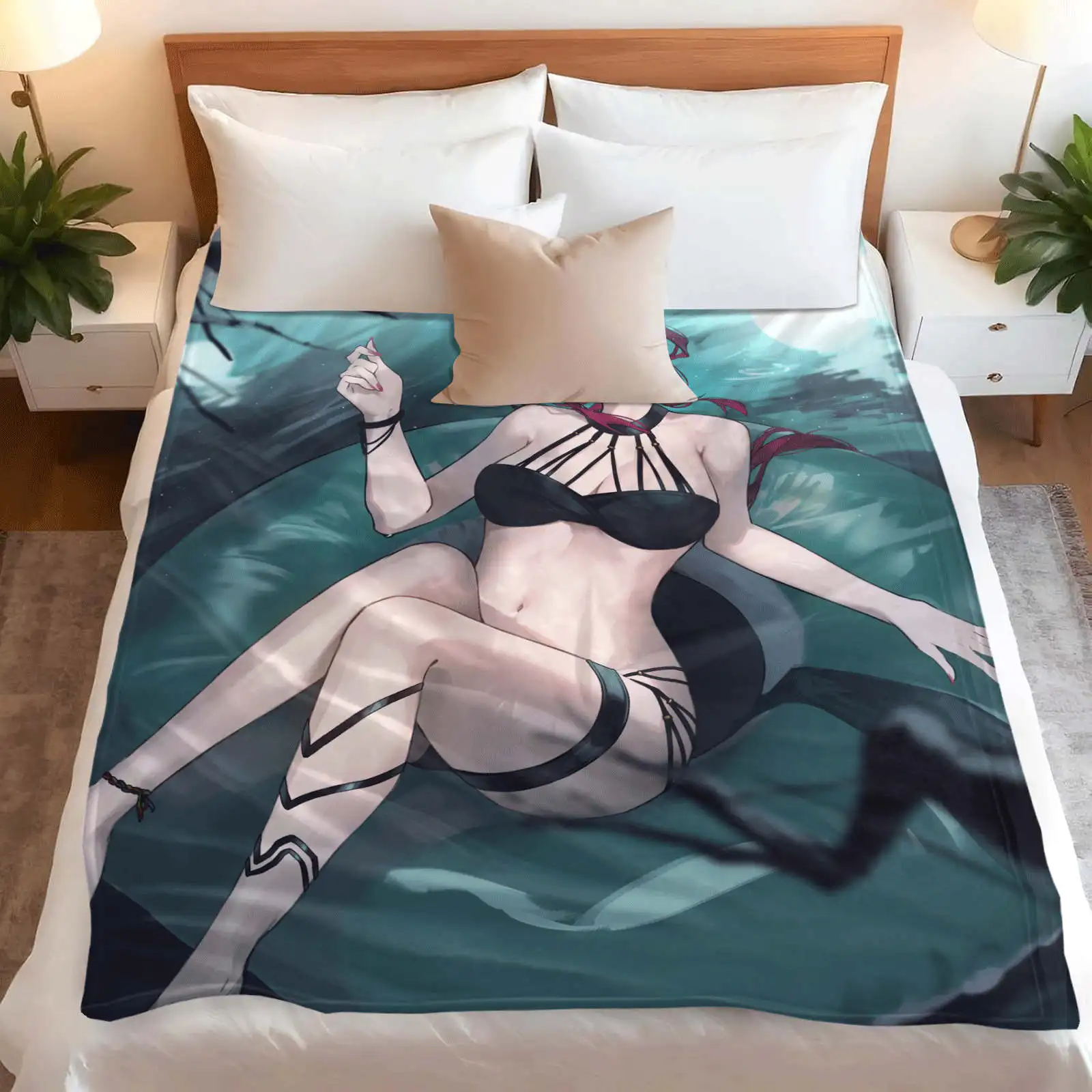 honkai star rail  Kafka Print Flannel Blanket - Ultra-Soft Machine Washable All-Season Throw for Sofa Camping Office Bedroom