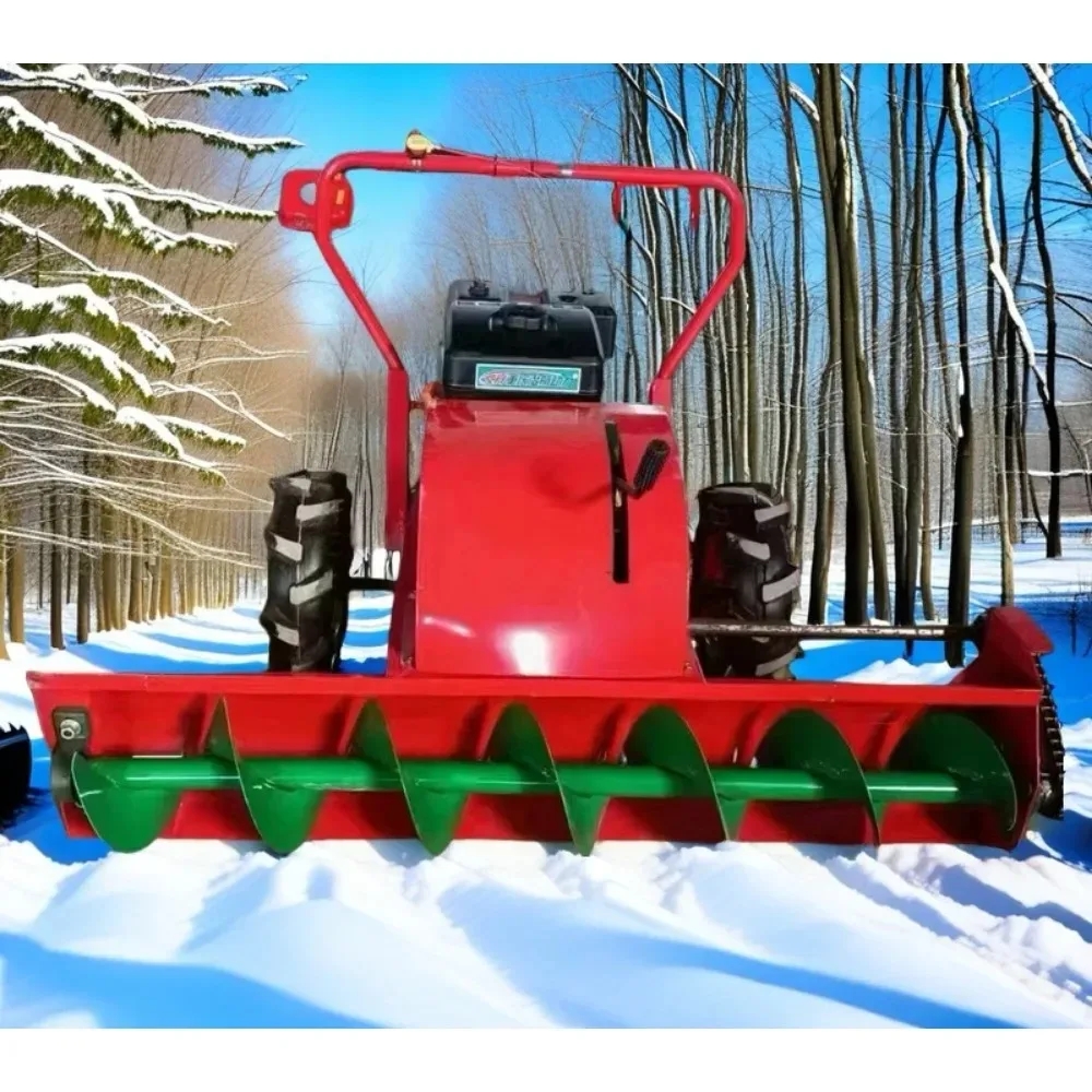 Small Snowplow Snow Sweeper Household Fishpond Property Management Hand-push Spiral Snow Clearer Multi-functional