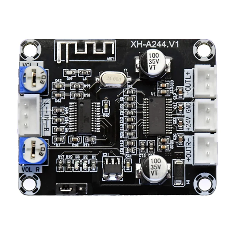 FFYY-XH-A244 DC12- 24V Módulo Amplificador de Áudio Bluetooth Placa Amplificadora Digital Dual Channel 30Wx 2 Amplificador Estéreo Hifi