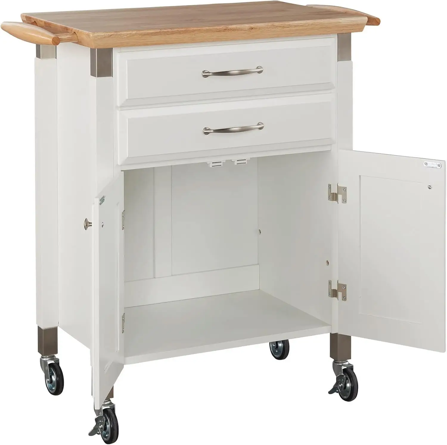 Dolly Madison weiß Prep & Serve Cart, cremefarben