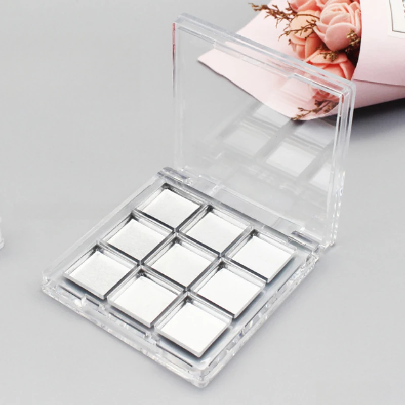 9 Grids Empty Eyeshadow Glitter Case Palette Eye Makeup Blusher Storage Dish Makeup Beginners Dispensing Box DIY Eye Shadow Tool