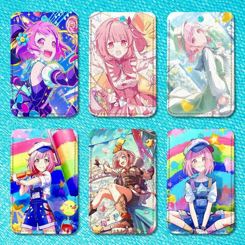 

Cute E-Emu O-Otori PJSK Premium PU Leather Card for Daily Use Holder Card Case with Metal Carabiner Customizable Design