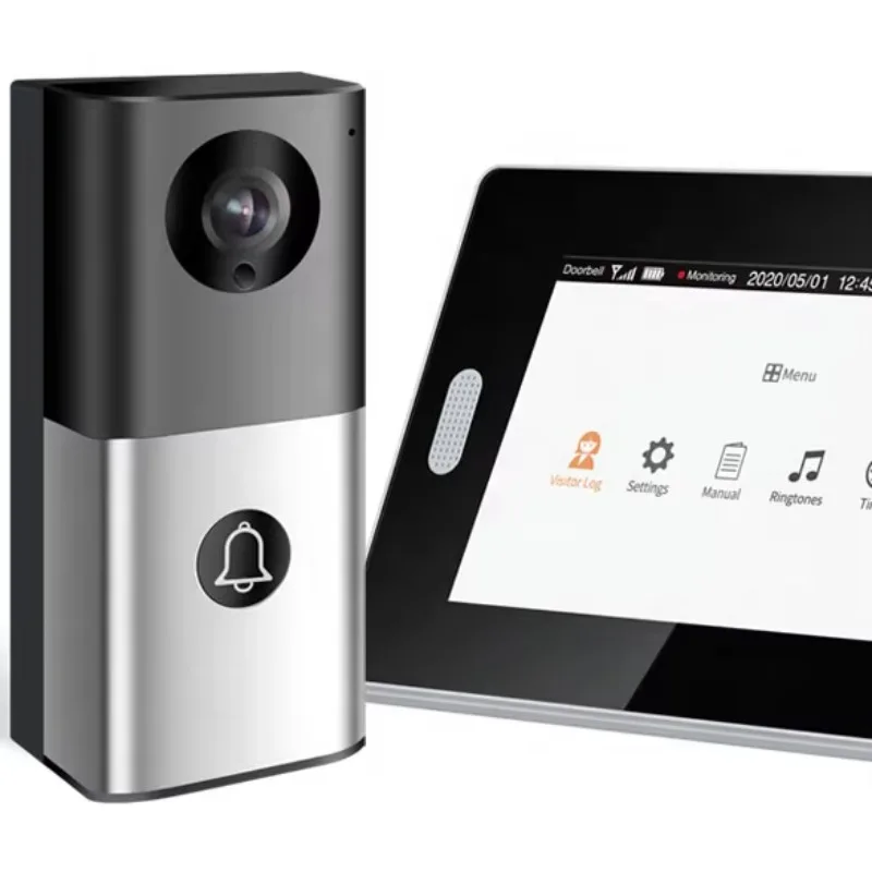 Camera Video Akuvox 2.4G Wireless Video Intercom 7 Inch High-definition LCD Display Screen Intercom Wireless Video Door Phone