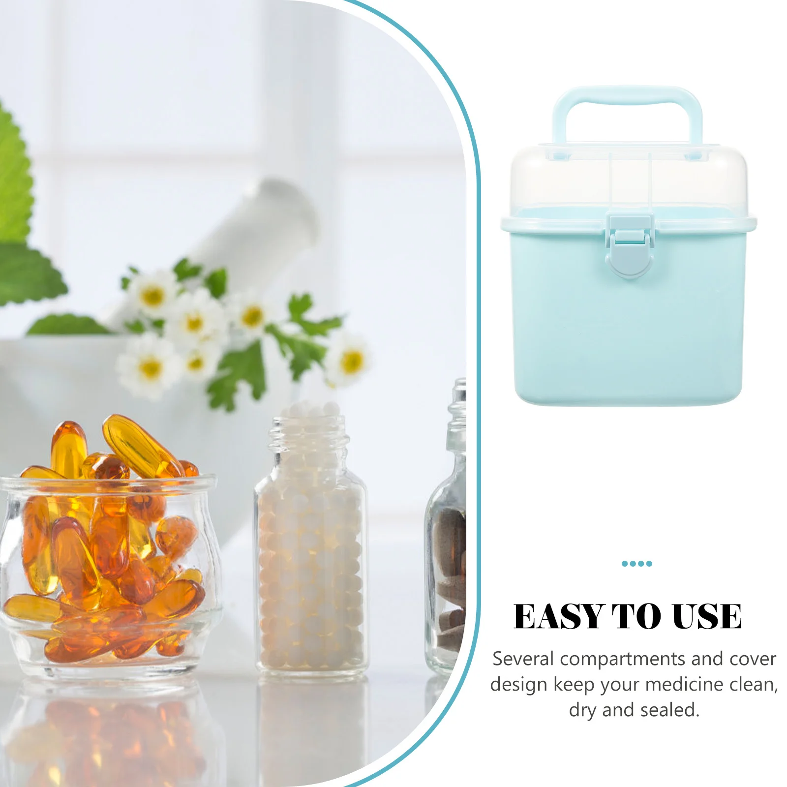 1 قطعة صندوق دواء الطوارئ الأسرة سعة كبيرة حاوية الإسعافات الأولية البلاستيكية للمنزل السفر في الهواء الطلق استخدام تخزين الأدوية