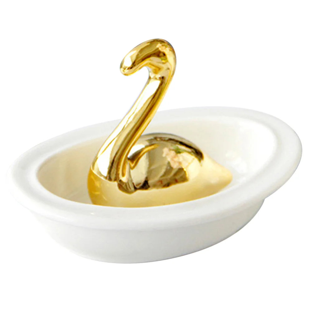 Flamingo Jewelry Organizer Ceramic Pink Flamingo Shape Jewelry Tray Holder for Rings Earrings Bracelets Desktop Decoration